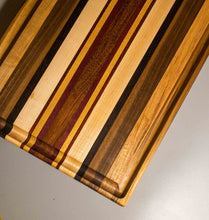 Load image into Gallery viewer, Cutting Board - Wenge, Purpleheart, Bloodwood, Yellowheart
