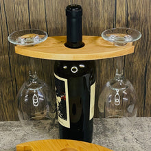 Load image into Gallery viewer, Handmade Wooden Wine Bottle &amp; Glass Holder Wine Glass Holder - Wine  Caddy

