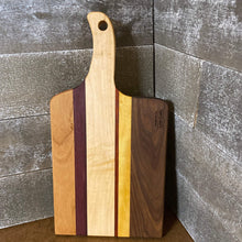Load image into Gallery viewer, Handmade Wooden Cheese Board with Handle
