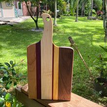 Load image into Gallery viewer, Handmade Wooden Cheese Board with Handle
