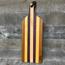 Load image into Gallery viewer, Wooden Striped Breadboard with Handle
