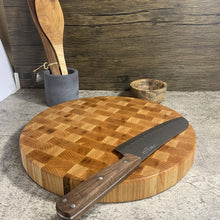 Load image into Gallery viewer, Round End Grain Chopping block, Handmade from Cherry Hardwood
